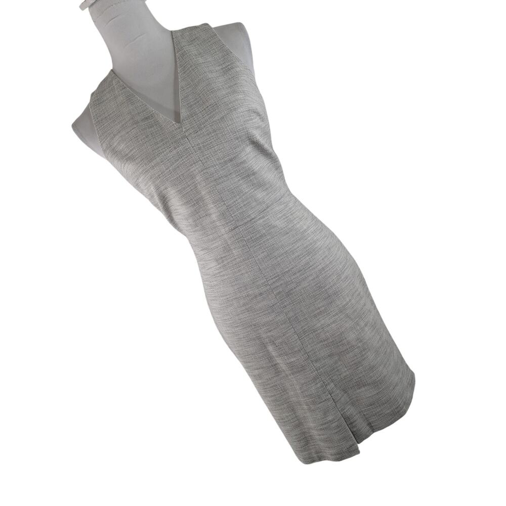 BANANA REPUBLIC! GRAY & WHITE MARLED COTTON BLEND V-NECK SHEATH DRESS! SZ 6